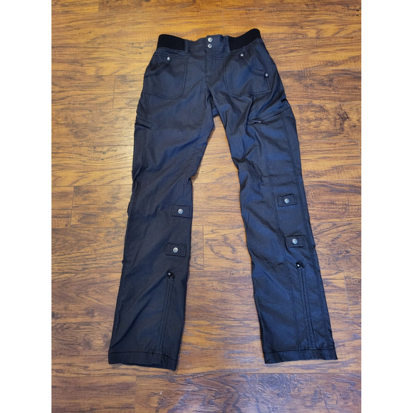 Athleta Pants - Athleta black utility pants size 0 full length zip cargo pocket drawstring